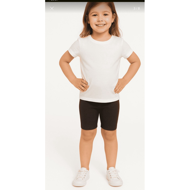 bermuda -ciclista-cotton-infantil-confortavél-escolar-algodão-elástico-menina-casual-passeio-atividades
