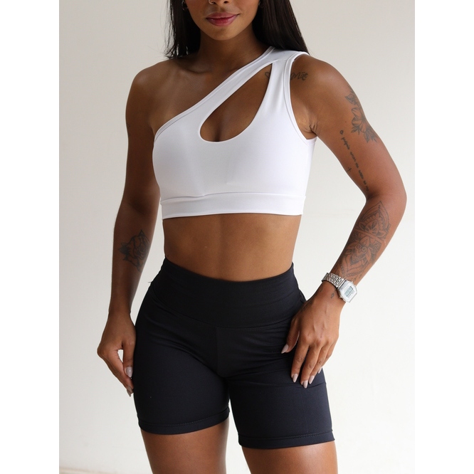 Top Um Ombro Só Supléx Com Bojo e Abertura Na Frente Fitness Para Treino Academia Boa Sustentação em Oferta na Shopee