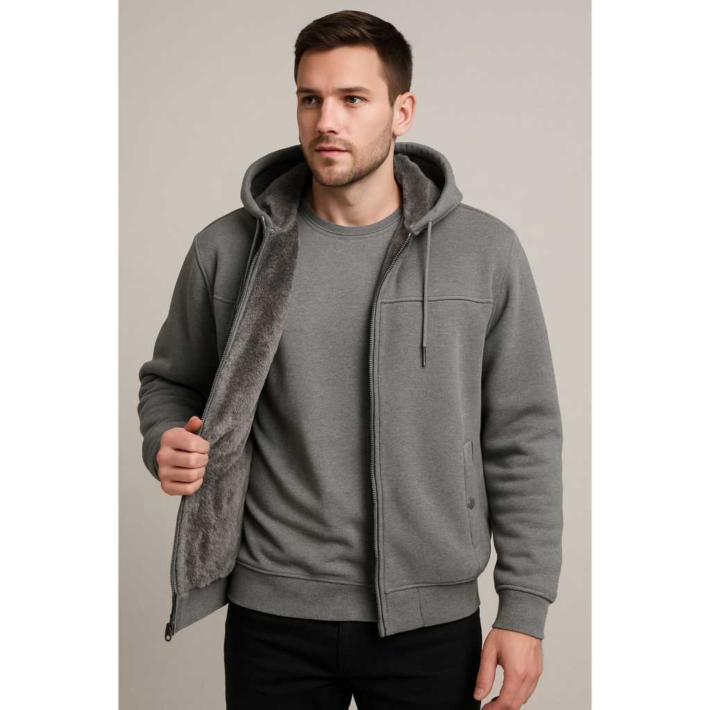 Jaqueta Moletom Masculina Premium Forrada com Capuz – Conforto Térmico e Estilo Casual