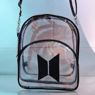 Mochila Transparente BTS  2 em 1 bolsa e mochila