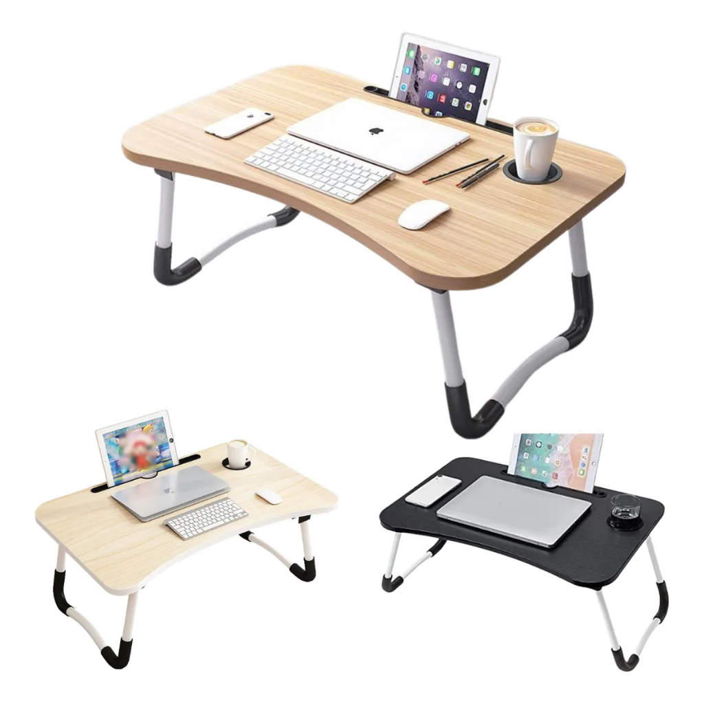 Mesa Dobrável Mesinha Portátil Para Notebook Home Office Cama Refeição Viagem De MDF