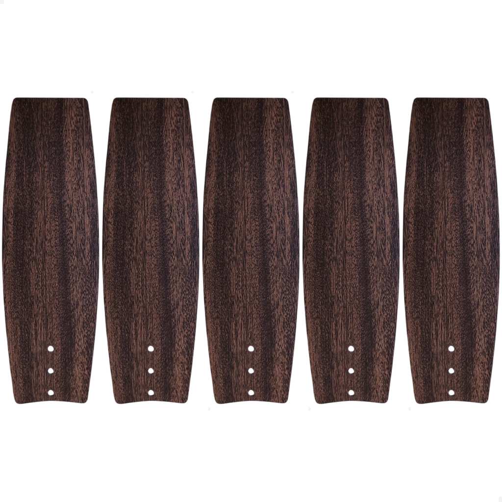 Kit Com 5 Hélices Pás Ventilador De Teto Fansvento Mdf Marrom Mogno Conjunto Paletas Led