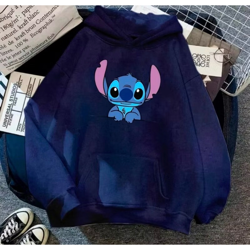 Moletom Lilo & Stitch Unissex Estampado Disney, Casual, Quentinho, Confortável Estilo Tumblr Streetwear Tendência 2026