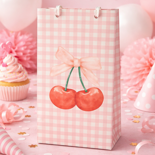 Sacolinha Surpresa Aquarela Cerejinha Lembrancinhas Personalizadas para Festa Pegue e Monte
