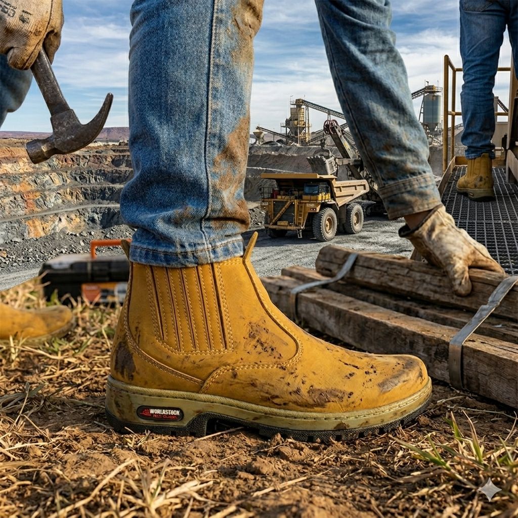 Bota Country Masculina Botina Couro Confortável Trabalho Agro Resistente
