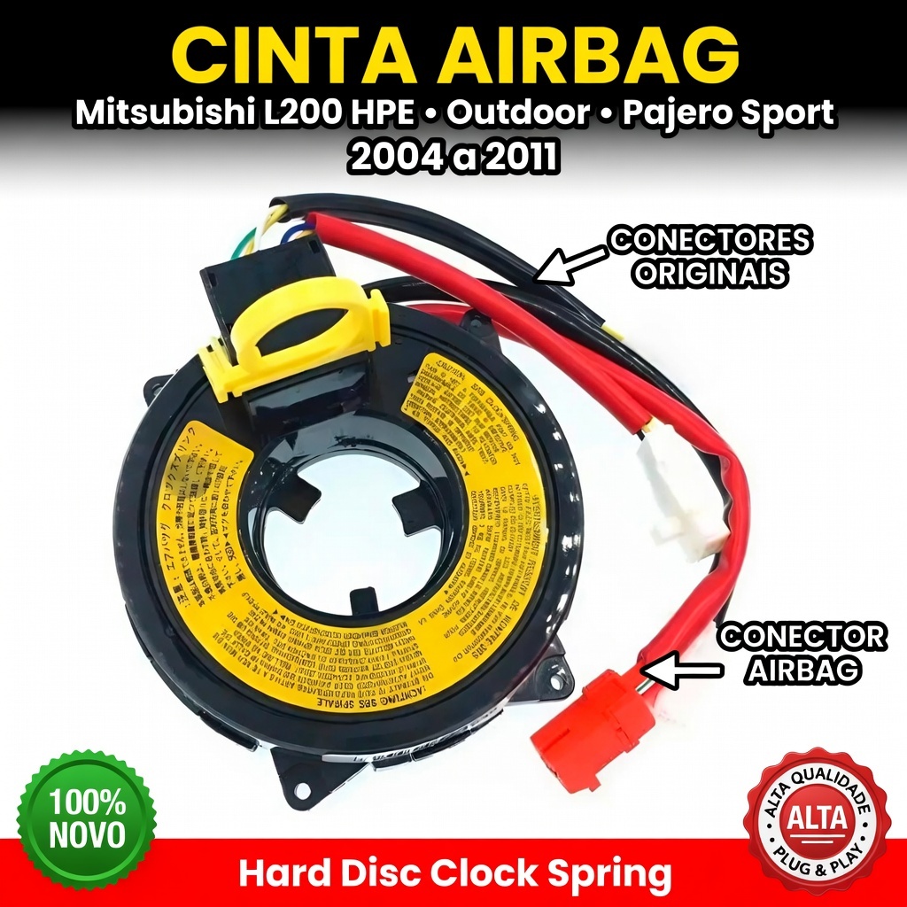 Cinta Airbag Mitsubishi L200 HPE Outdoor Pajero Sport 2004 a 2011 Hard Disc Clock Spring