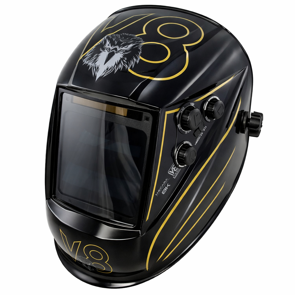 Máscara de Solda Escurecimento Automático Tripla Regulagem 8K DIN até 16 – V8 Brasil