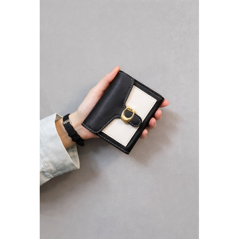 Carteira Feminina Pequena Rosa – Compacta, Elegante com Fecho Dourado