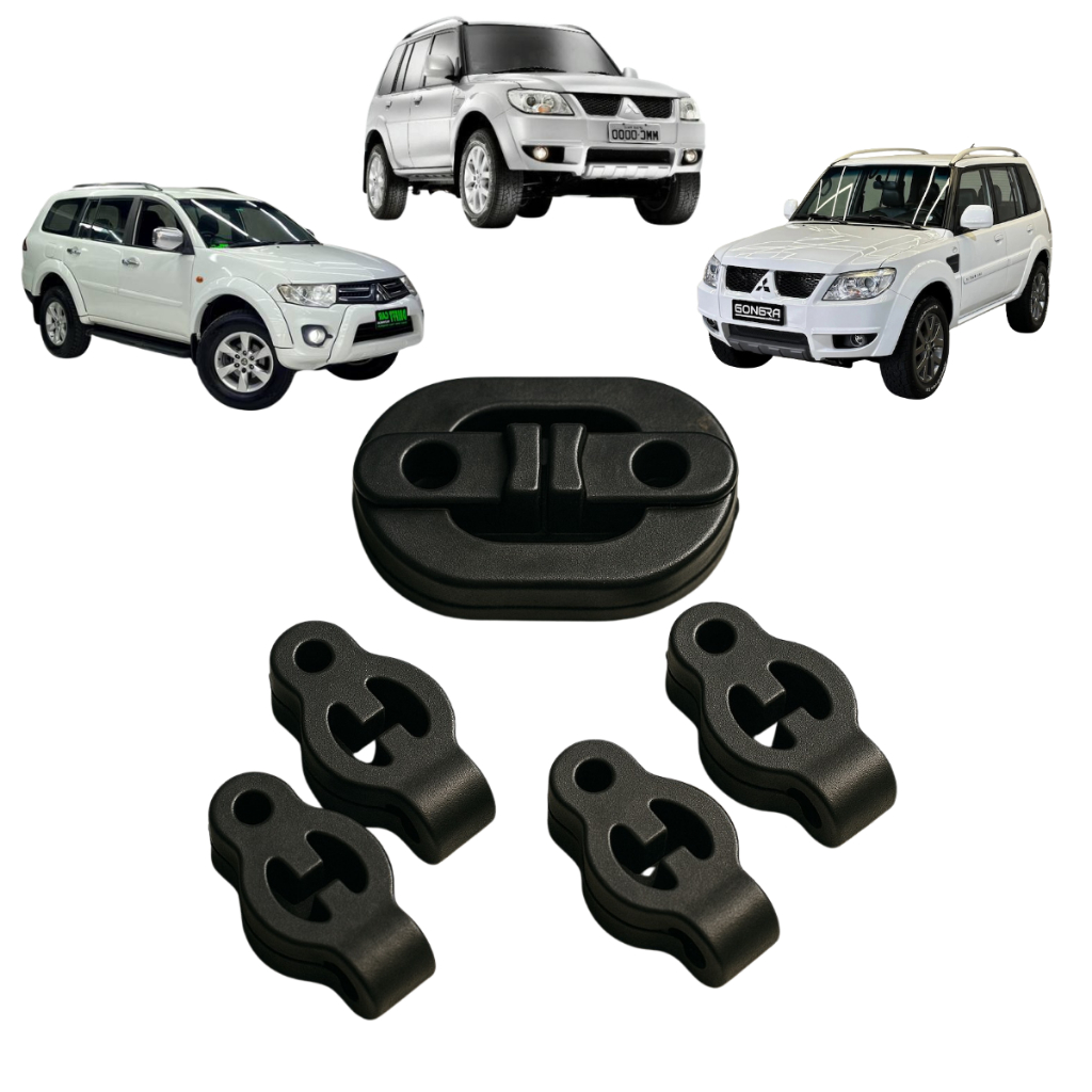 Kit Completo 4x Borracha Coxim Pajero TR4 Full Dakar Sport (Todos Modelos) Cano Descarga Escapamento
