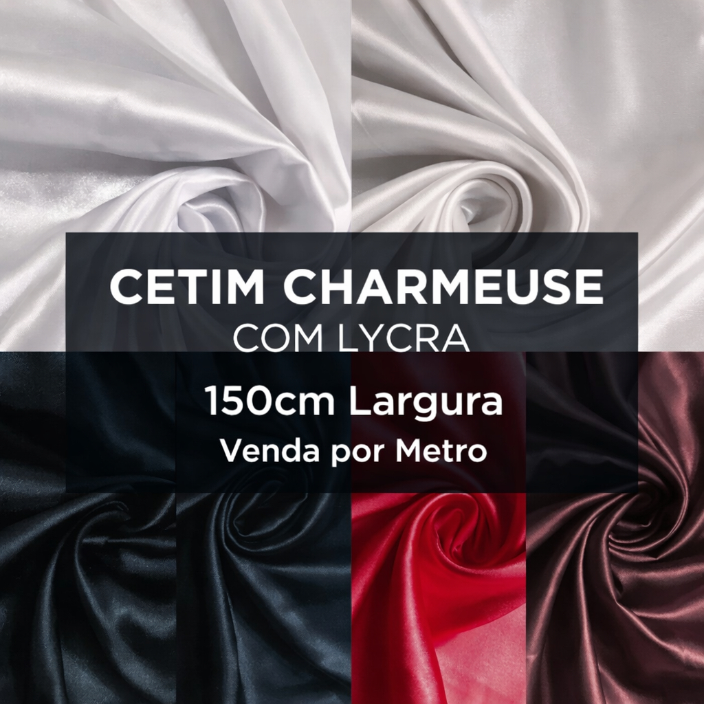 2metros Cetim Charmeuse com Lycra Liso (2 Metros 1,50cm Largura)