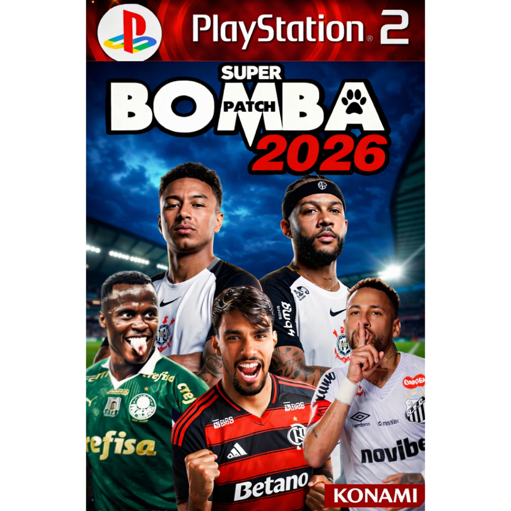 Bomba Patch 2026 PS2 Atualizado Futebol Brasileiro Elencos 2026 Mídia Física