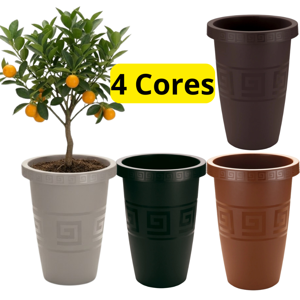 Vaso Grego de plantas redondo horta jardinagem decoração jardim arvores temperos orquídea cacto