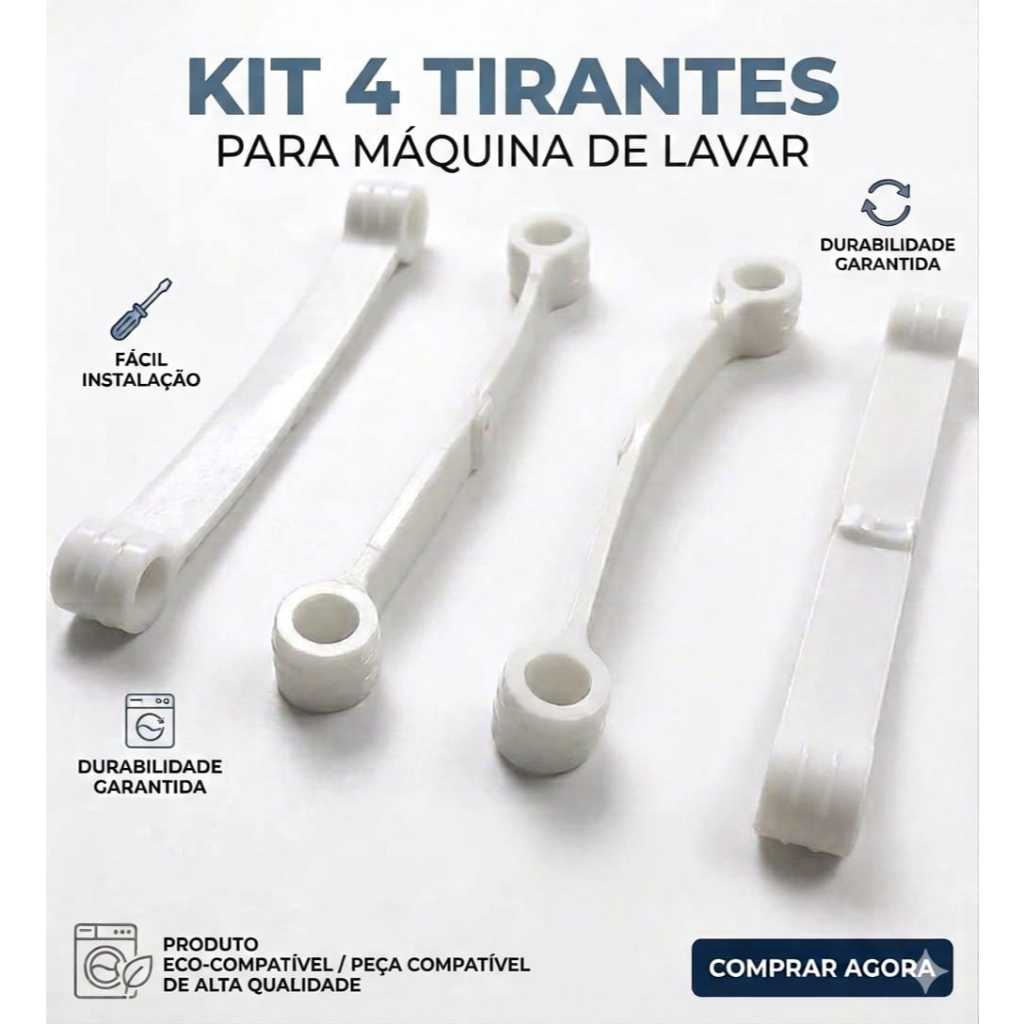 Kit 4 tirantes vara de suspensão lavadora maquina de lavar consul brastemp bwq bwh bwm bwc cwl cwg cwe cwh 326000516