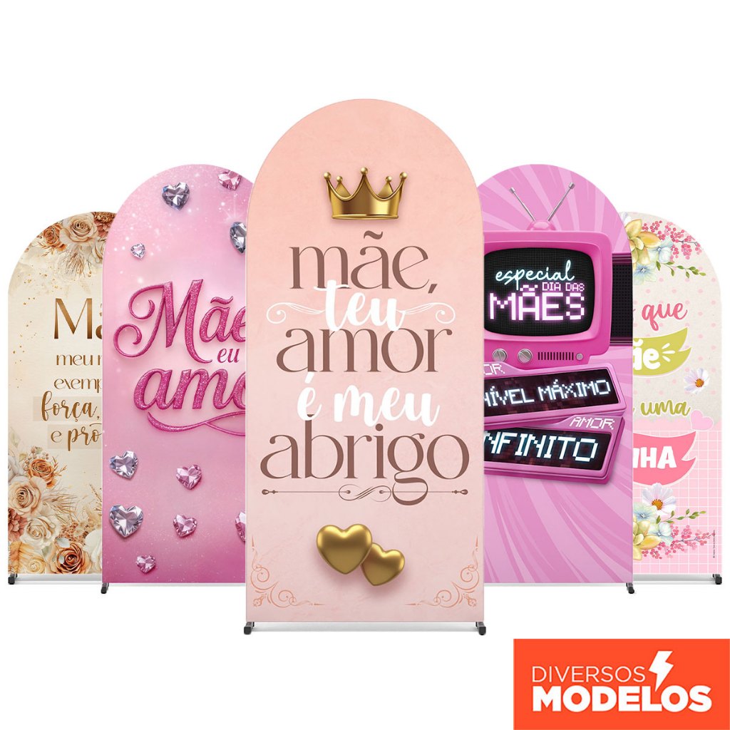 Painel Romano Dia das Mães 2x1m Decoração Veste Fácil Em Tecido Com Elástico