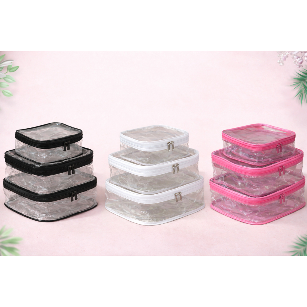 nécessaire organizador transparente higiene viagem | escolha seu tamanho - 1 unidade