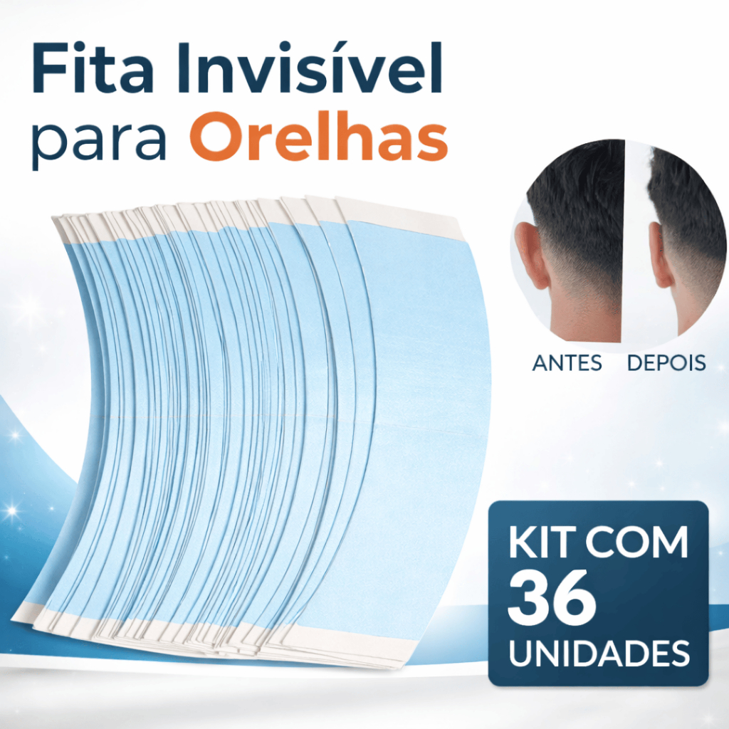 Kit 36 Fita Adesiva para Orelha de Abano Dupla Face Extra Forte para Correção de Orelhas Invisível