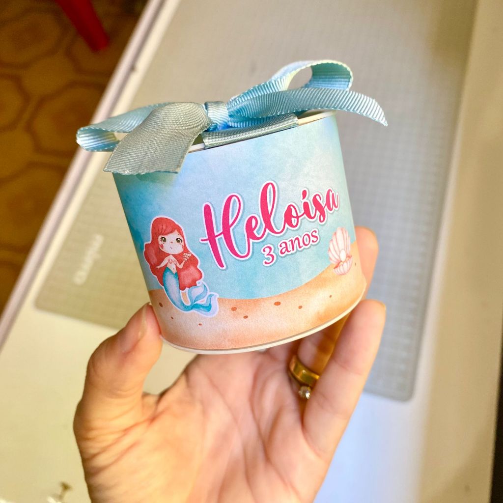 Kit Tubolatas Personalizadas 5x6 - Tema Sereia - Lembrancinha de aniversario menina, mesversario, decoração