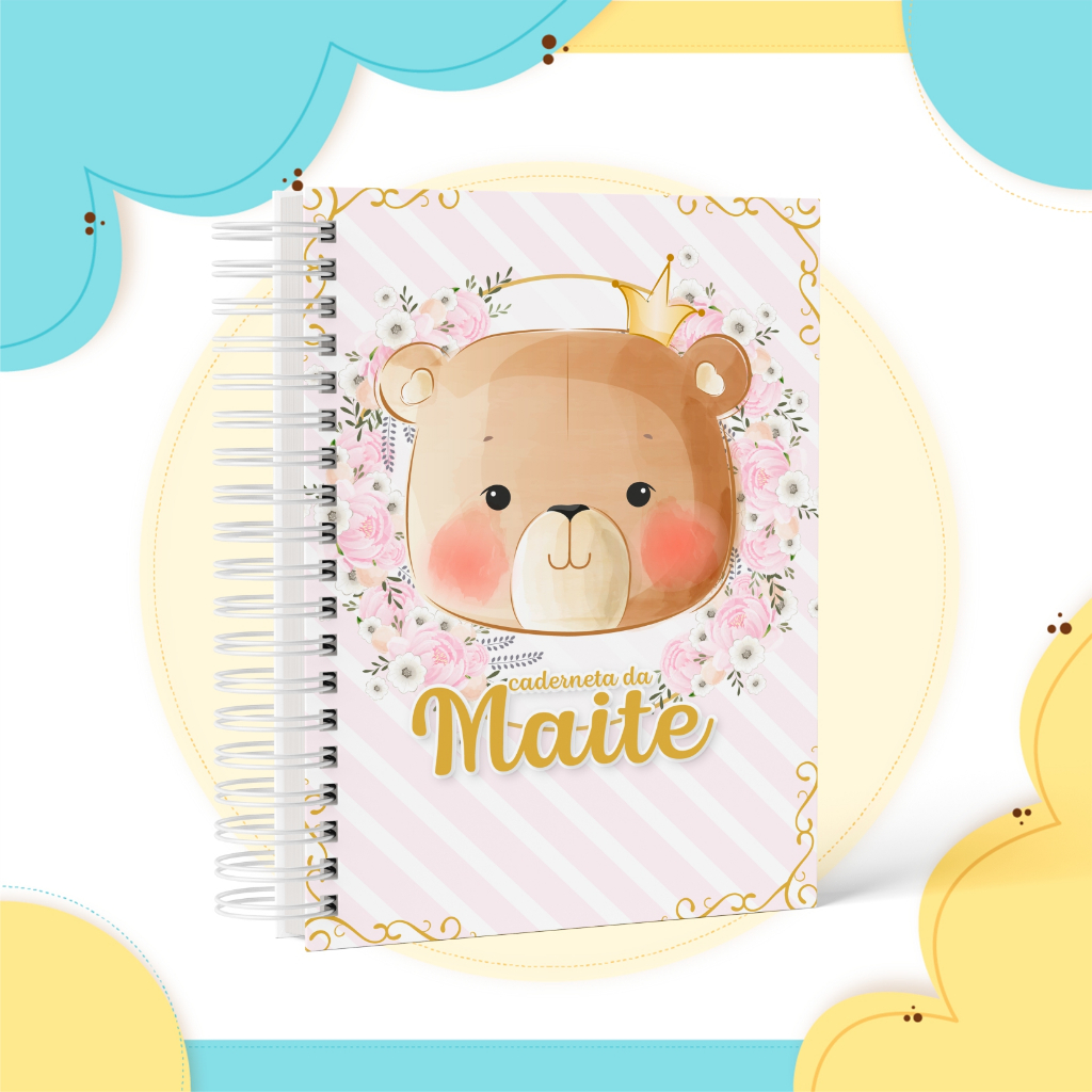 CADERNETA DE SAÚDE / VACINAÇÃO - Menina - Capa Dura - Personalizada - ATUALIZADA