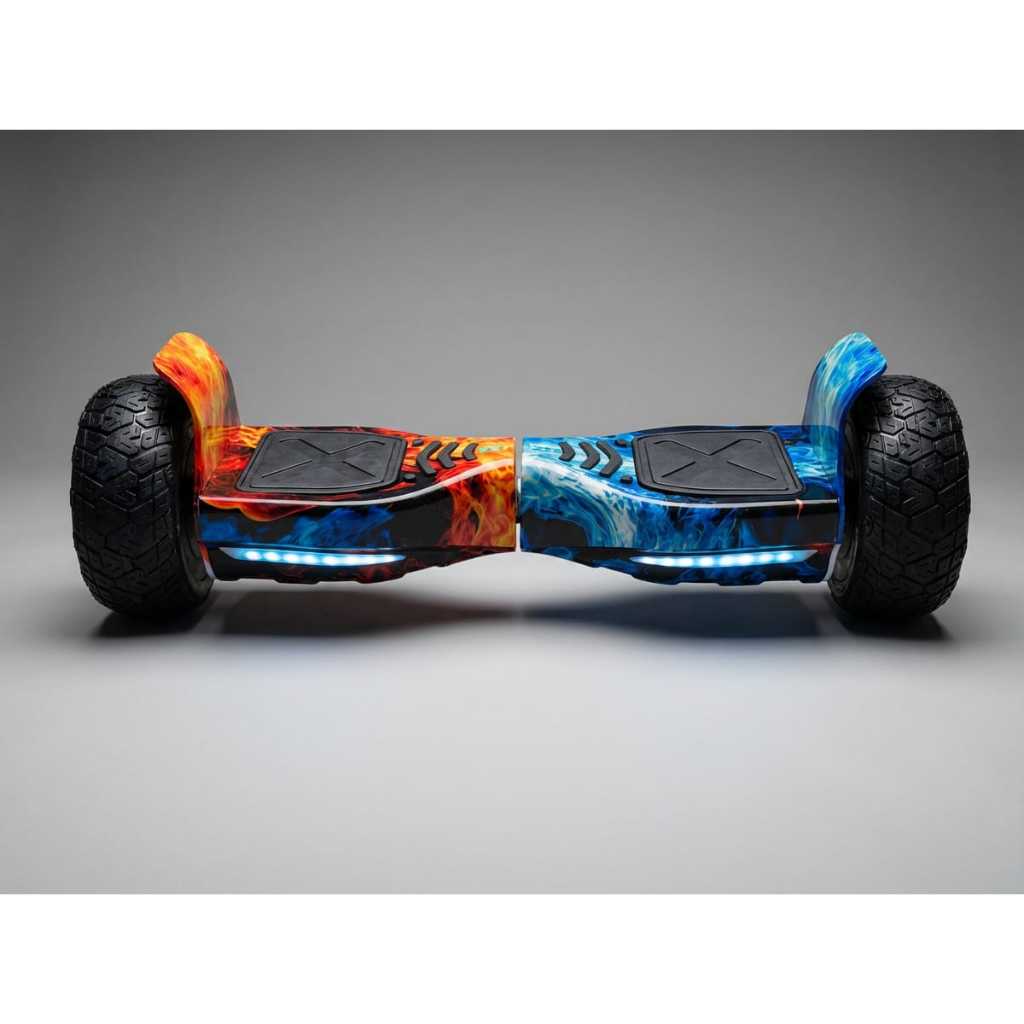 Hoverboard Skate Elétrico 8.5" Original Led Bluetooth Offroad Fogo e Gelo com controle de estabilidade.