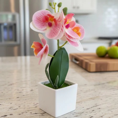 Arranjo de Orquídea Artificial Com Vaso Luxuoso Vaso de Flor Plantas Artificiais Decorativas