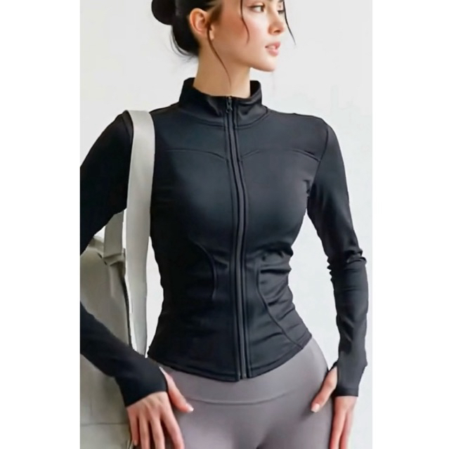 Jaqueta Treino Fitness feminina  Jaqueta yoga Jaqueta ciclista  Secagem Rápida Proteção UV Manga Longa