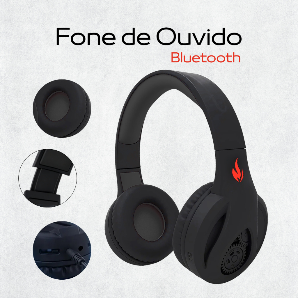 Fone de Ouvido Bluetooth Premium Sem Fio Original Inova Wireless Headphone