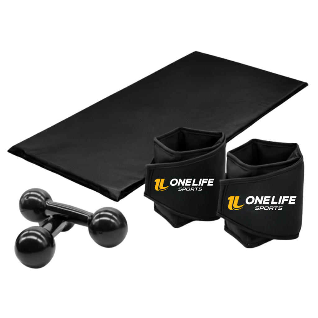 Kit Colchonete 90cm + Par Halter 1kg + Par Caneleira 2kg One Life Sports® | Treino Funcional em Casa