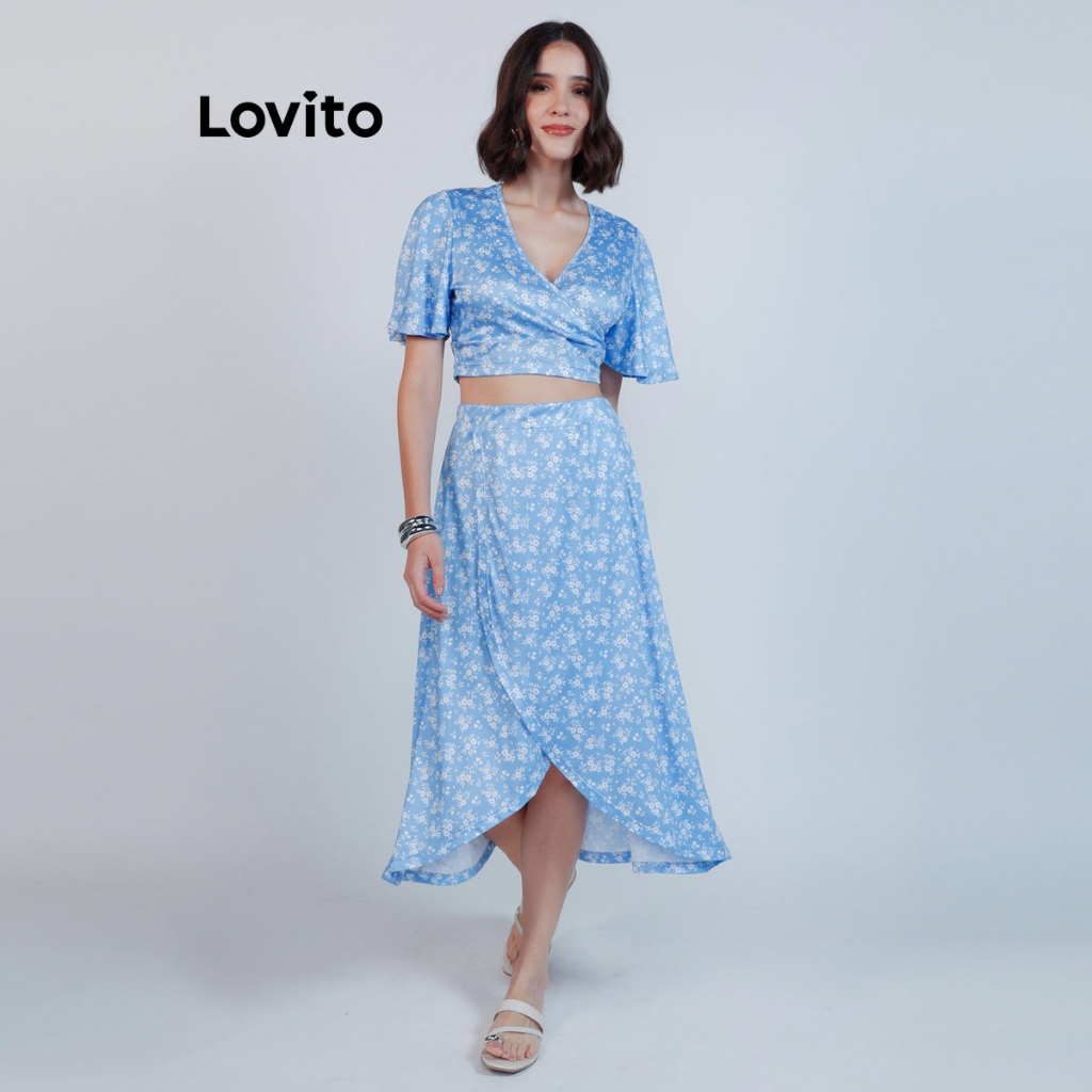 Lovito Conjunto Top e Saia Midi Feminino Verão Malha KSB1249BRL1279 · foto 2