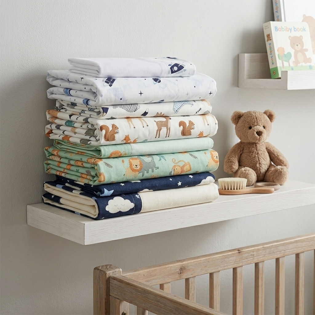 Lençol Berço Americano Algodão Vira 3 Peças Elástico Fronha Baby Menina Menino Bordado Estampado