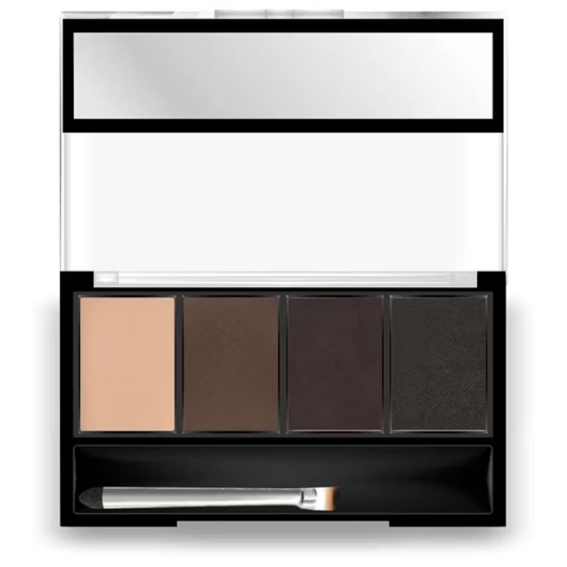 Paleta de Sobrancelhas Ruby Rose 4 Sombras + Primer + Espelho | Alta Pigmentação | Pincel Duo Profissional