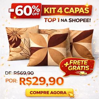 Kit com 4 Capas para Almofada Decorativa Lávável 45x45cm Sofá e Sala em Oferta na Shopee