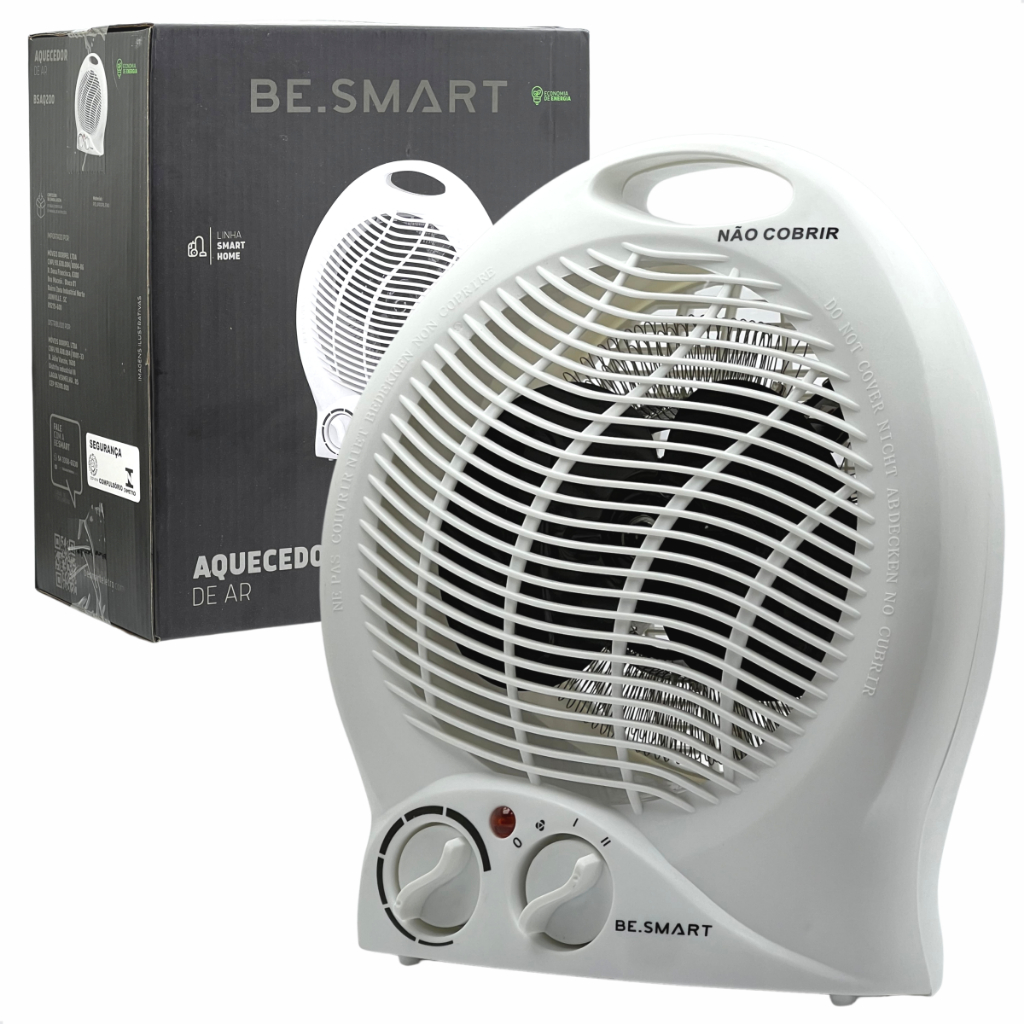 Aquecedor De Ar Elétrico Portátil 2000w Potência Controle Temperatura Aquece Ventila 220v