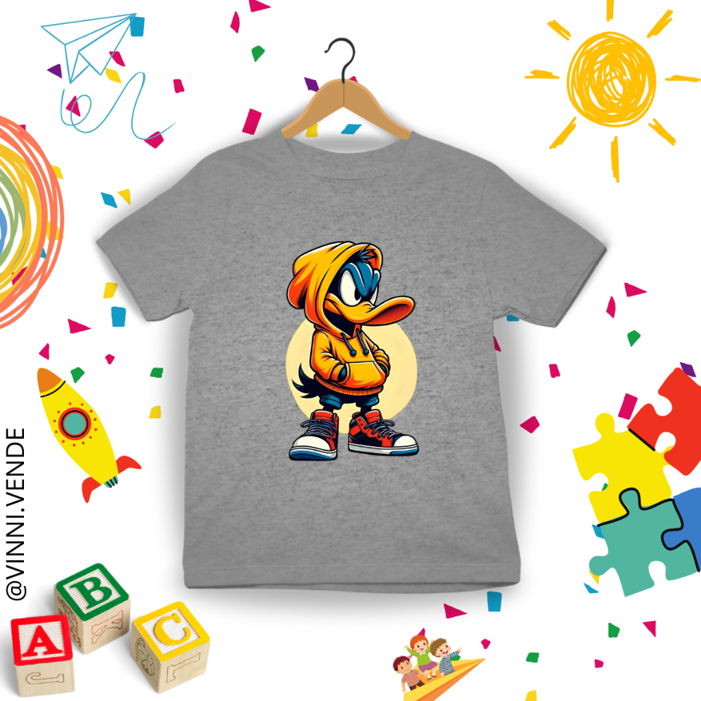 Camiseta Infantil Patolino Estilo Kids Menino e Menina Blusa 100% Algodão Envio Rápido Tendência