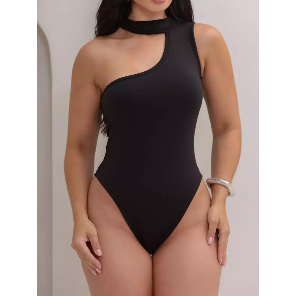 Body Feminino Mula Manca Com Gola Tecido Suplex Sem Manga