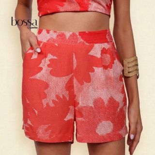 Lovito Bossa l Shorts Feminino em Viscose Alfaiataria Com Estampa Floral STB16741704