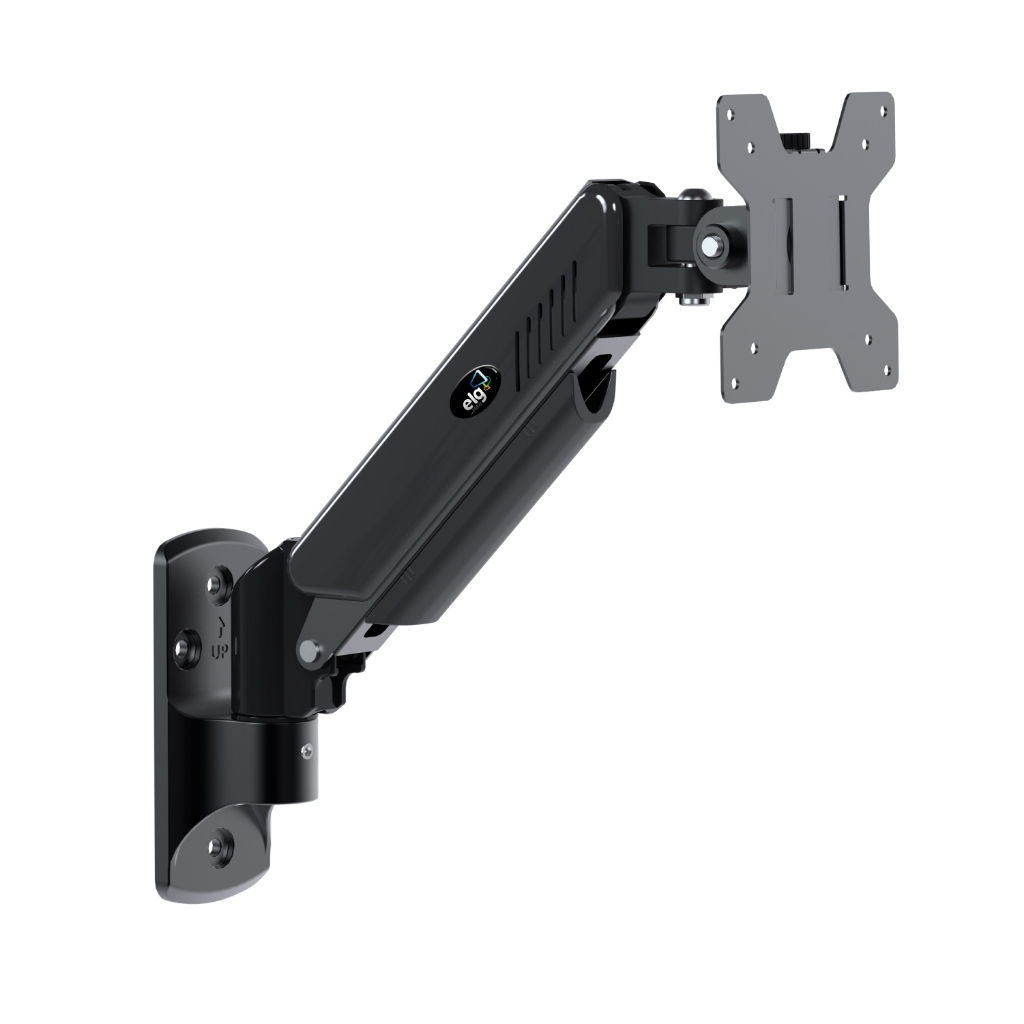 Suporte Ergonômico Articulado de Parede, Monitor 17 a 34", Pistão a Gás, até 9kg, Preto, F410, ELG