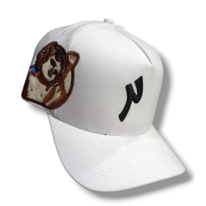 boné cap edição especial NY, com lateral personalizada anjo Premium, Snapback ajustável, aba meia curva, branco