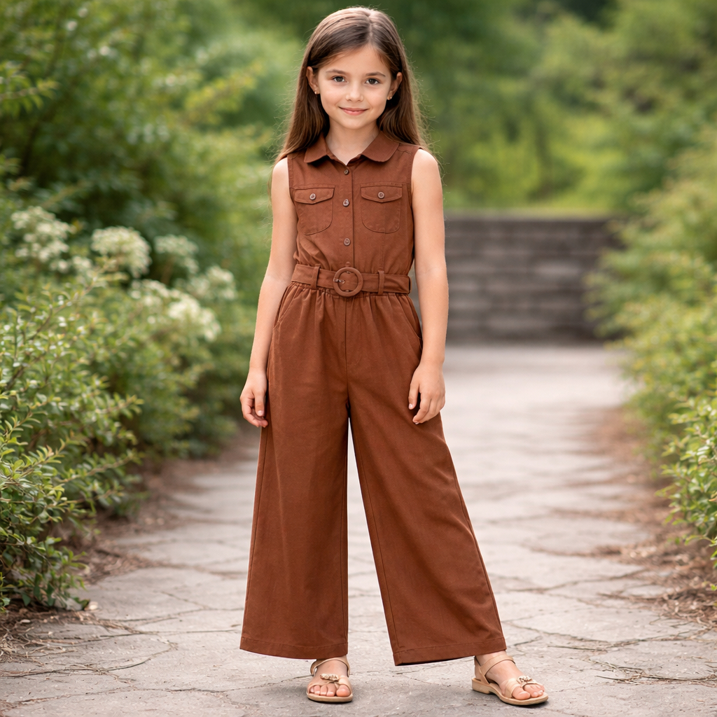 Macacão Infantil Menina LINHO Cinto Roupa Criança 4 ao 16 Confortável Volta As Aulas Promoção em Oferta na Shopee