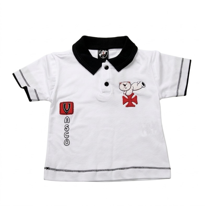 Camiseta Polo Ursinho Vasco 100% Algodão