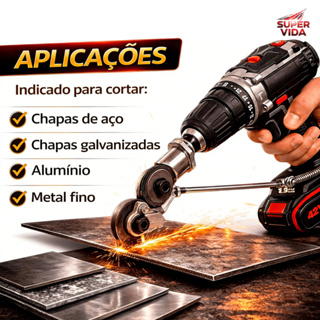 Adaptador Conector Cortador Parafusadeira De Folha Chapa Metal Corte