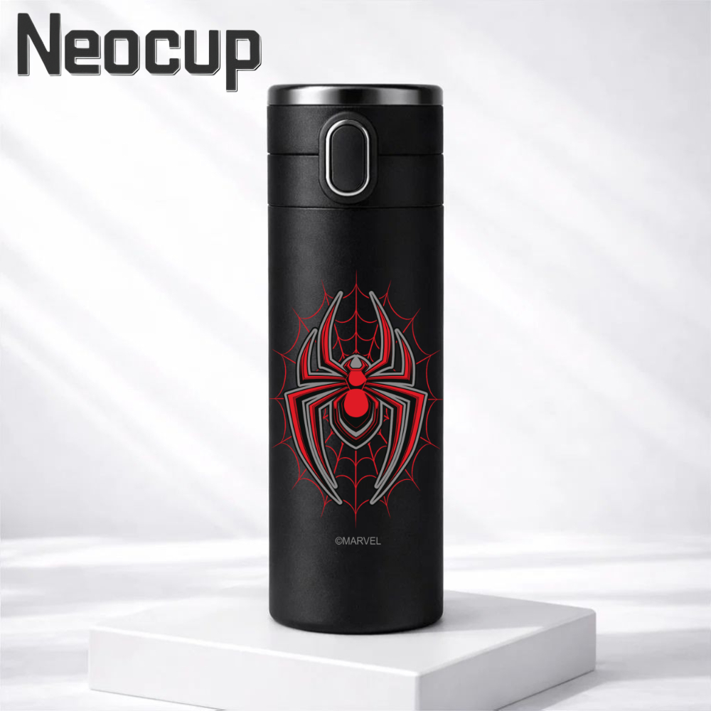 Garrafa térmica Aço Inoxidável Super-herói Spider man Homem Aranha com termômetro digital 420ml