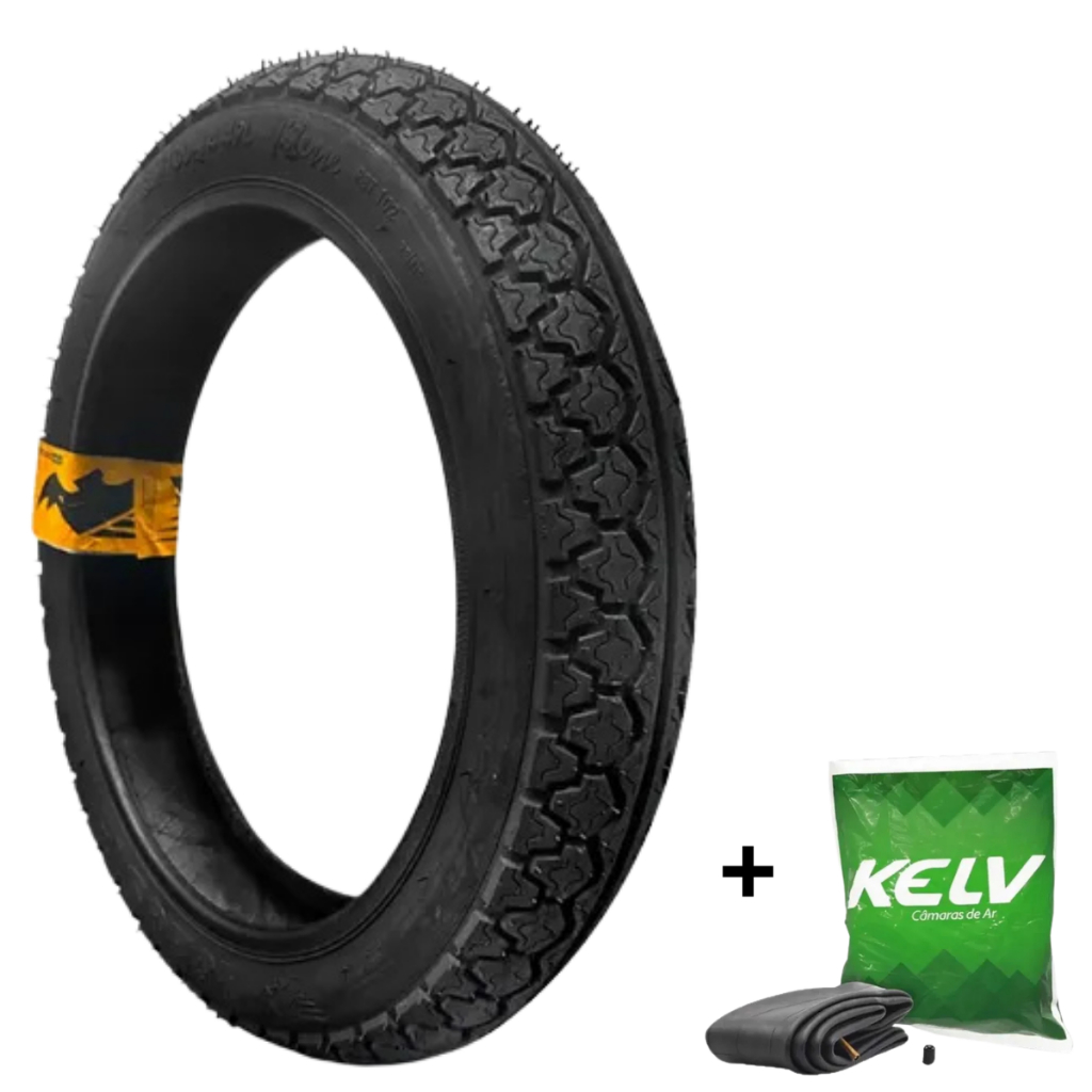 Pneu Traseiro Moto 80/100-14 Honda Biz 100/110/125, Pop 100/110 + Brinde câmara de Ar