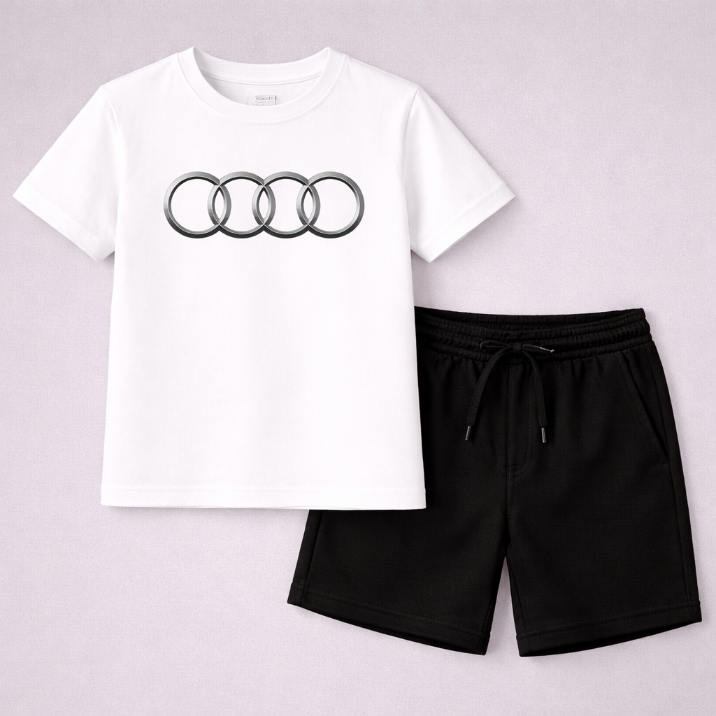Conjunto Infantil Básico Estiloso Carro estiloso – Camiseta + Short Confortável