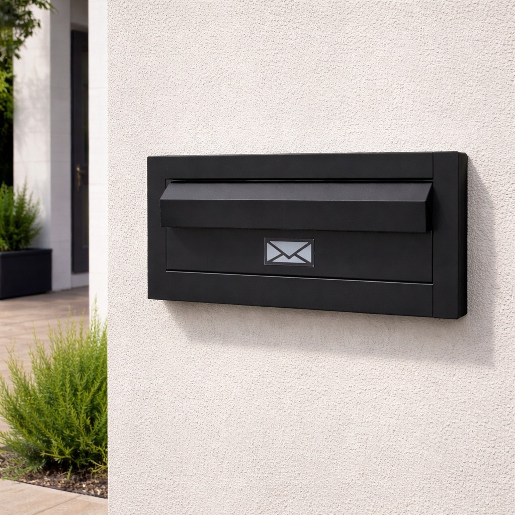 Caixa de Correio Muro Inox Cromado – Caixa para Correspondência Externa Moderna - 14 cm