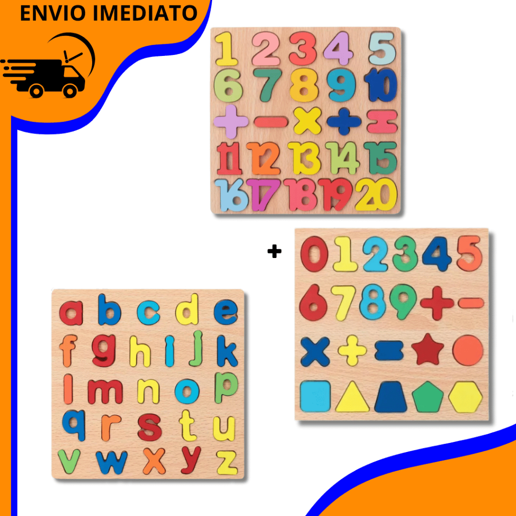 Brinquedo Educativo Premium – Alfabeto, Números e Formas Geométricas para Crianças