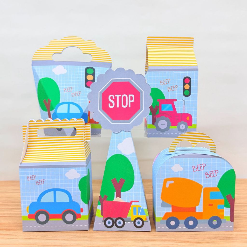 KIT FESTA PRONTA ENTREGA CARRINHOS Personalizado PEGUE E MONTE Lembrancinhas - Caixinhas