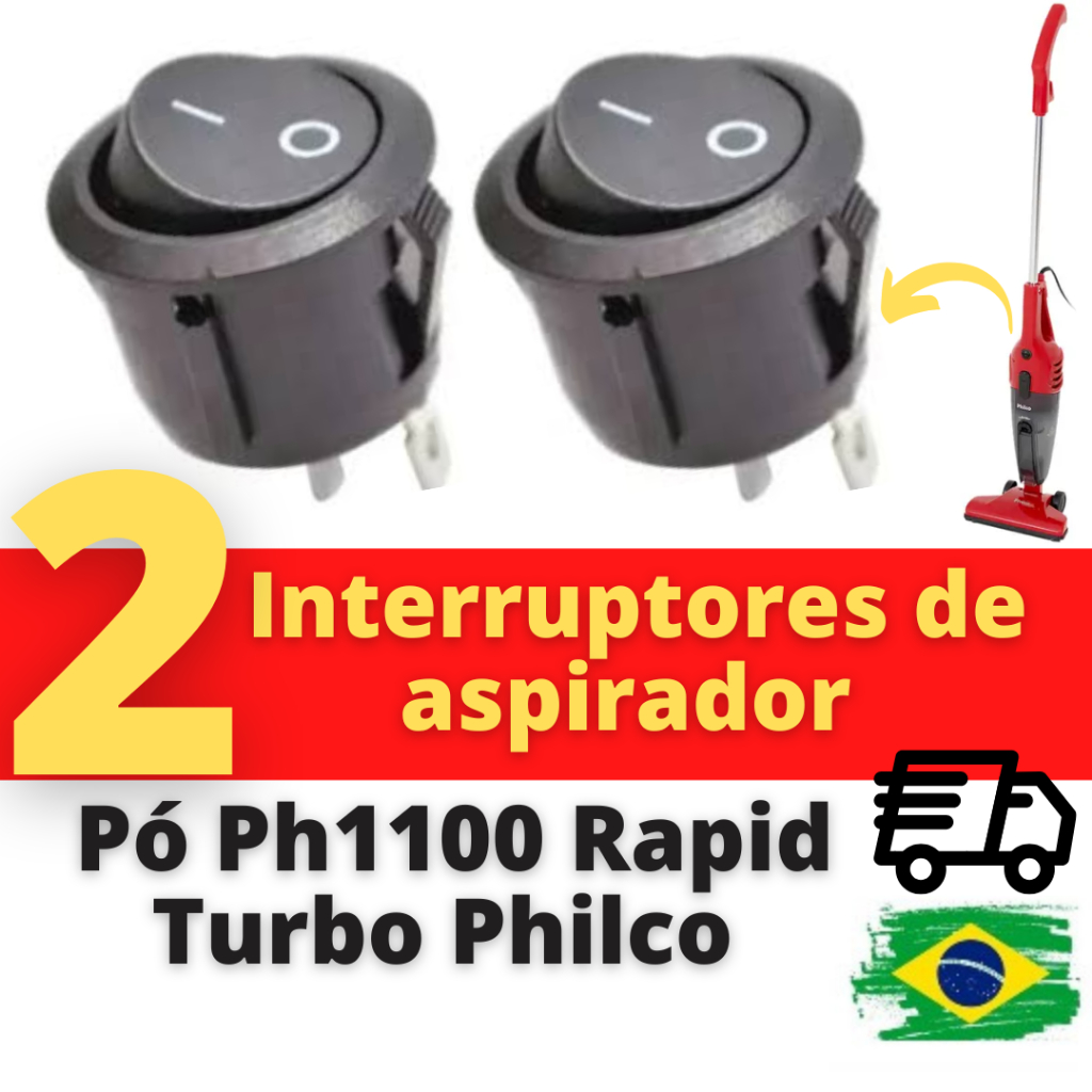 Interruptor Botão Liga Desliga Aspirador Pó Ph1100 Rapid Turbo  (2 Unidades)