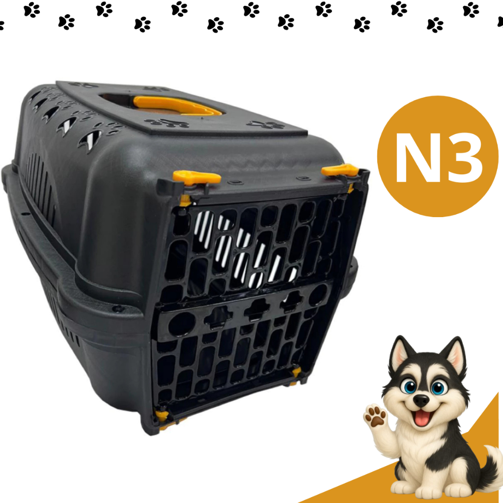Detalhes do Caixa de transporte para animais n3 black durapets
