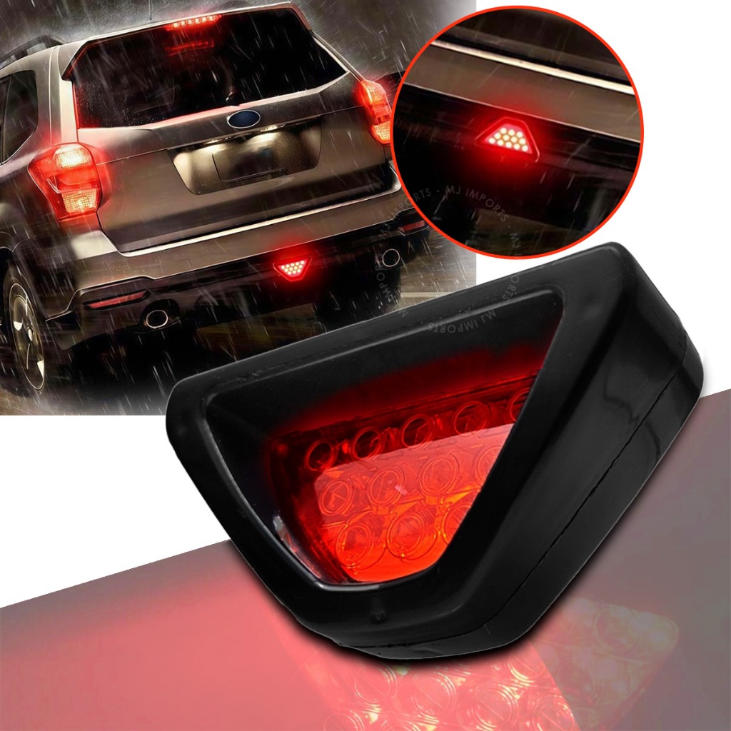 Lanterna Freio Brake Light 12v Leds Vermelho Universal Pisca Strobo Flash Anti Colisão Triangular