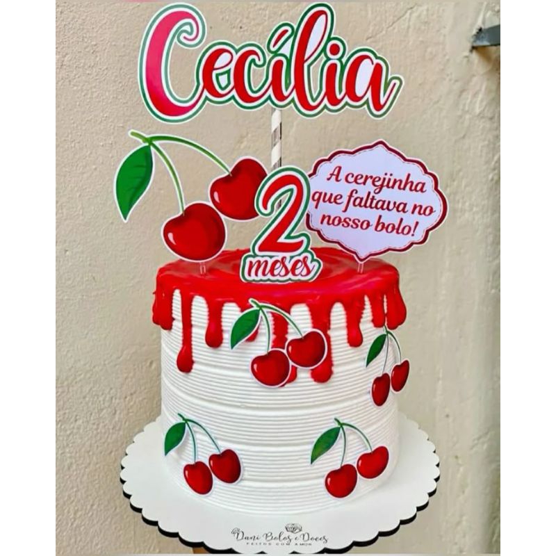 Topo de bolo cerejinha